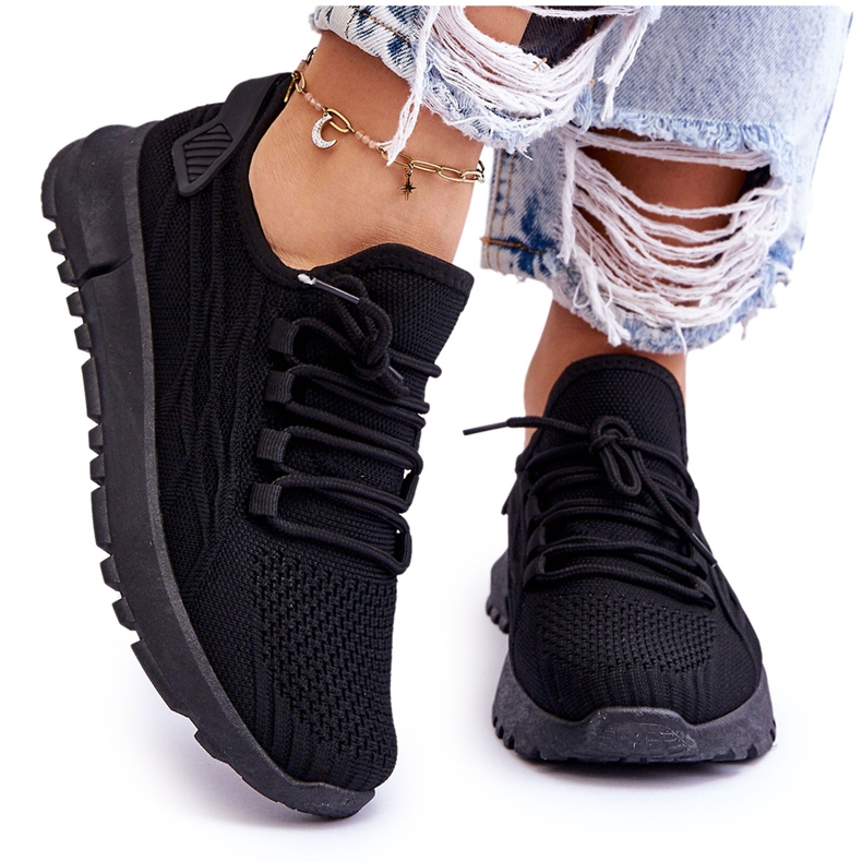 FB2 Sneakers Sportive Slip-On da Donna Black Rosett nero