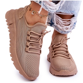 FB2 Sneakers senza lacci da donna Beige scuro Rosett marrone