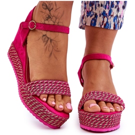 Sandali con zeppa da donna classici fucsia Malmo rosa