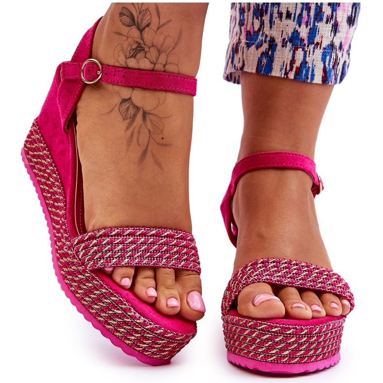 Sandali con zeppa da donna classici fucsia Malmo rosa