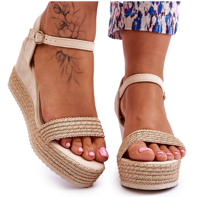 Sandali Con Zeppa Da Donna Classici Beige Malmo marrone