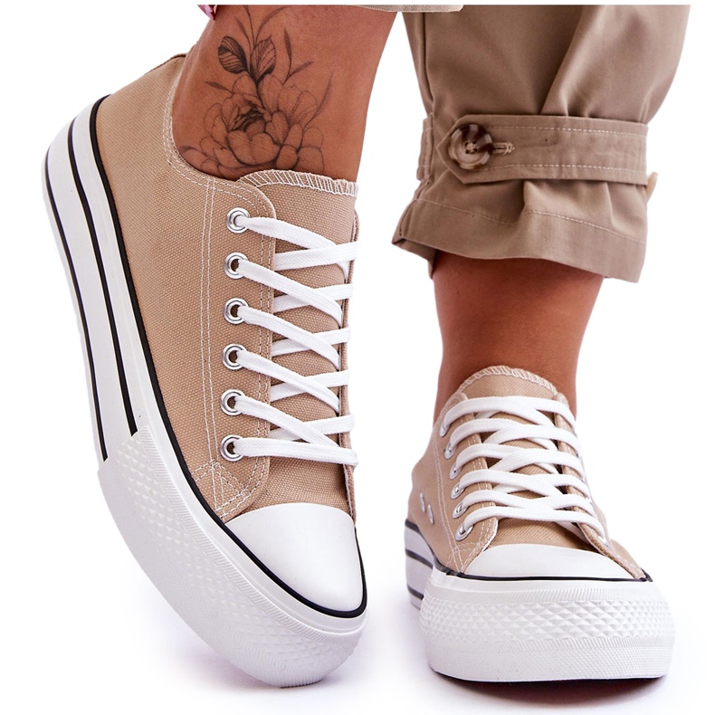 FB2 Sneakers Da Donna Su Una Piattaforma Chunky Beige Ember