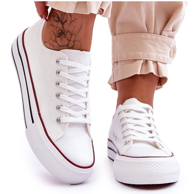 FB2 Sneakers da donna su una massiccia piattaforma White Ember bianca