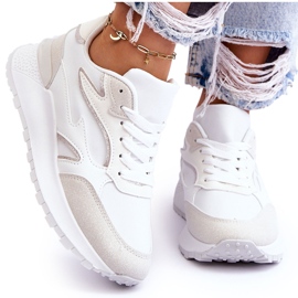 Scarpe sportive da donna con plateau Henley bianco