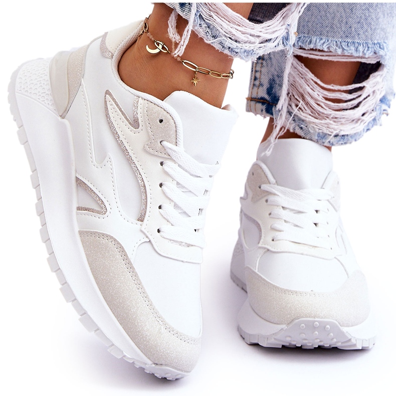 Scarpe sportive da donna con plateau Henley bianco bianca