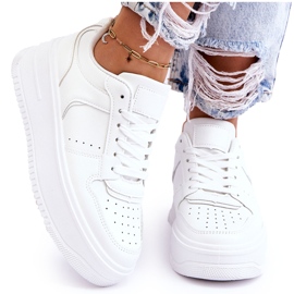 FB2 Scarpe sportive da donna con plateau alto Bexley bianche bianco