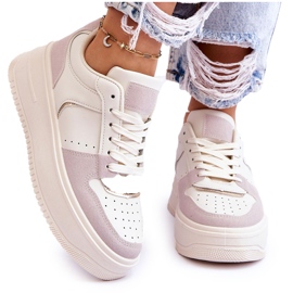 Bexley Scarpe da ginnastica alte da donna beige chiaro
