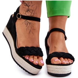 Sandali Classici Con Zeppa In Pelle Scamosciata Neri Denisse nero