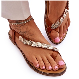 FJ1 Sandali impreziositi da donna Alamis color cammello marrone
