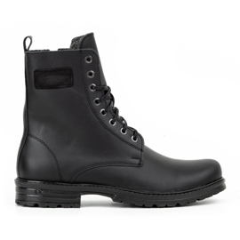 Polbut Stivaletti Chelsea da uomo in pelle militare polacca 2118S, neri nero