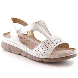 Evento Comodi sandali slip-on da donna con fascia elastica Unisoft 5771 beige