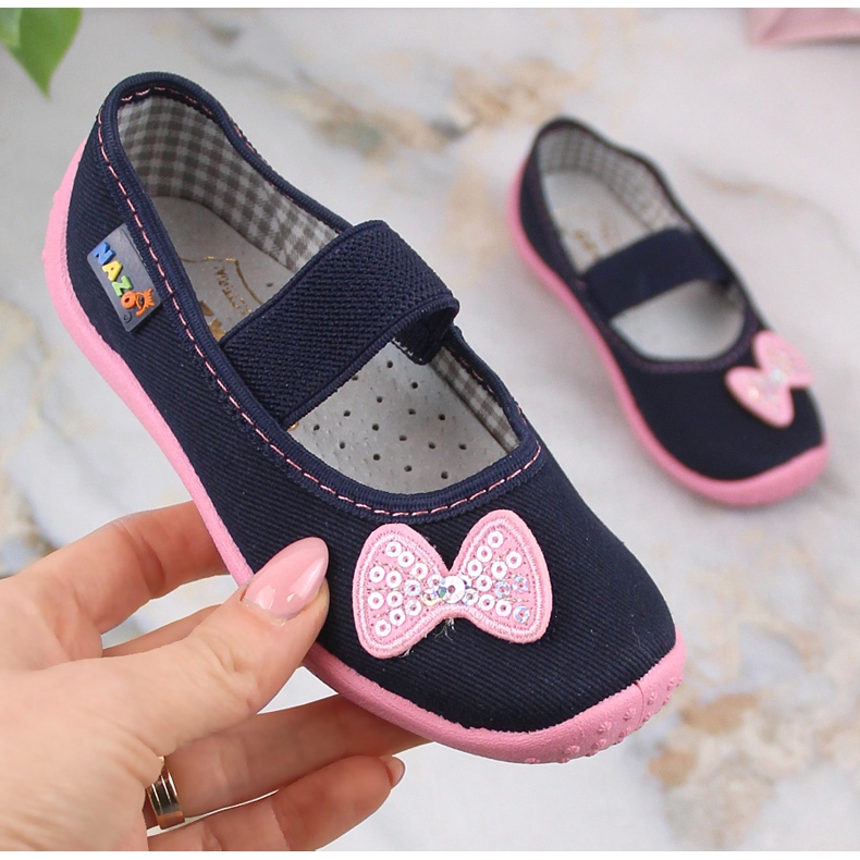 Ballerine bambina per asilo e scuola con elastico Nazo N002BAW rosa