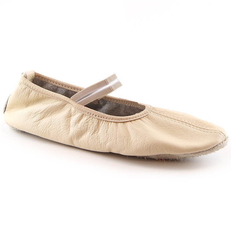 Ballerine da donna in pelle con elastici beige Nazo NB02