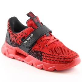 Atletico Scarpe sportive rosse con velcro per bambini B91230217 nero