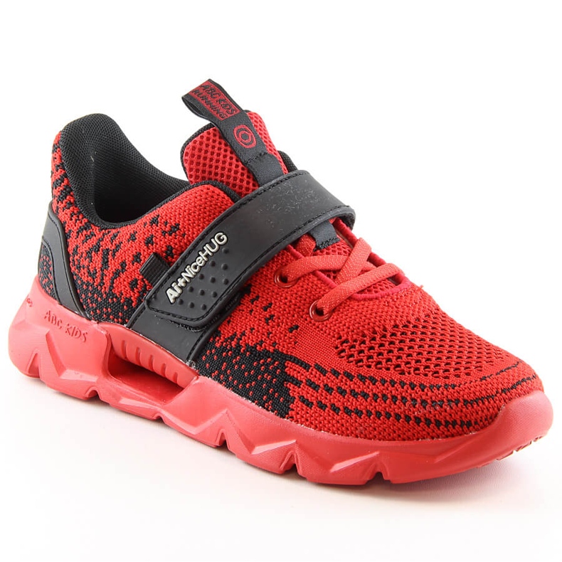 Atletico Scarpe sportive rosse con velcro per bambini B91230217 nero