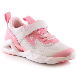 Atletico Scarpe sportive da bambina con velcro bianche e rosa AbcKids B022302001 bianca