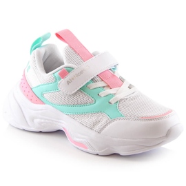 Atletico Scarpe sportive da bambina con velcro bianche AbcKids B011310235 bianco