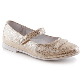 Ballerine da bambina laccate con velcro dorato Kornecki 6493 d'oro