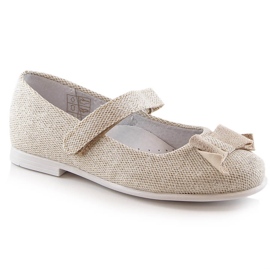 Ballerine bambina lucide con velcro oro Kornecki 6802 d'oro