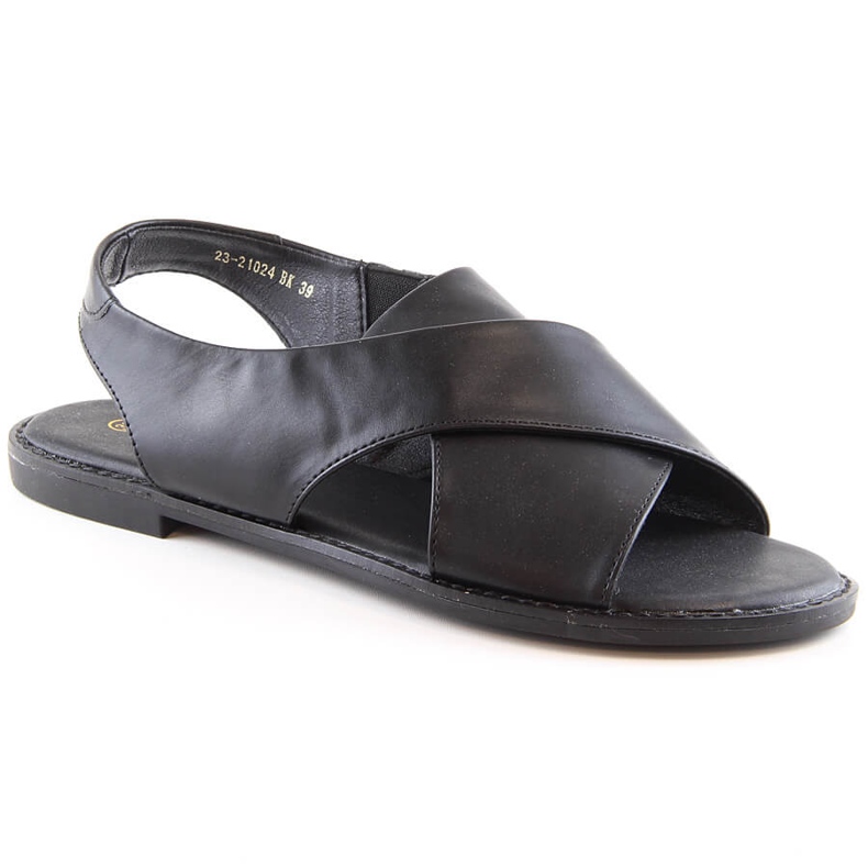 Sandali slip-on piatti da donna neri Potocki YQ21024 marrone