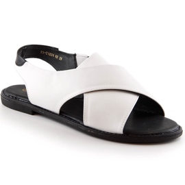 Sandali slip-on piatti da donna bianchi Potocki YQ21024 bianco