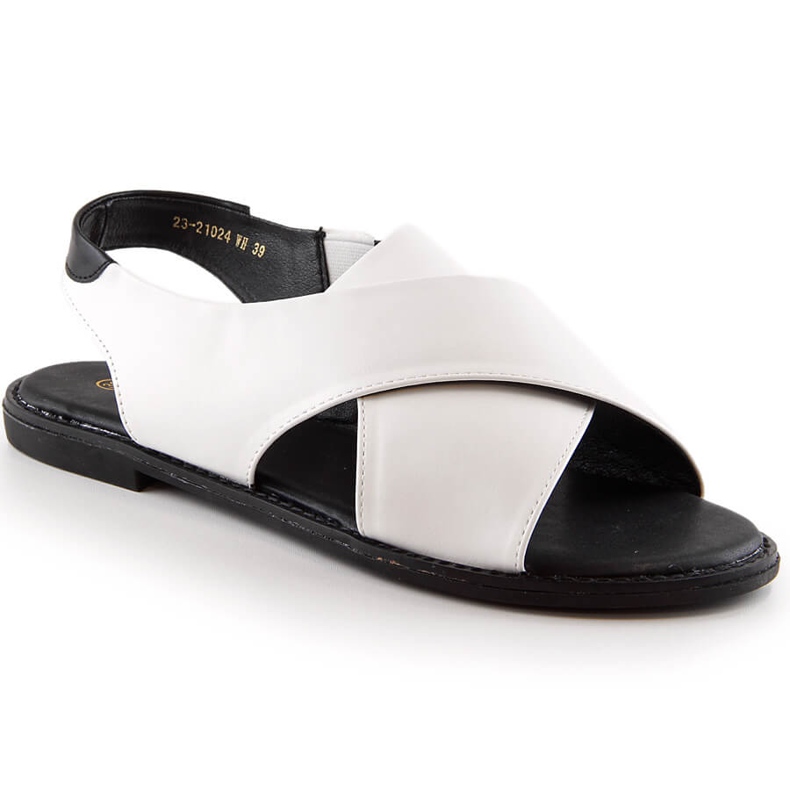 Sandali slip-on piatti da donna bianchi Potocki YQ21024 bianca