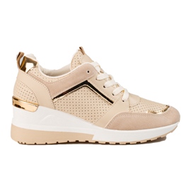 Sneakers con zeppa Shelovet beige da donna