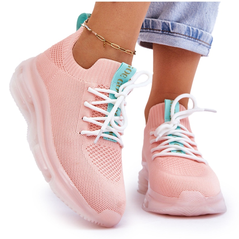 Scarpe Slip-on Sock da donna GOE JJ2N4081 Rosa chiaro