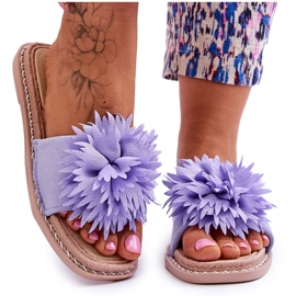 Pantofole Da Donna In Camoscio Con Decoro Giorgia Viola