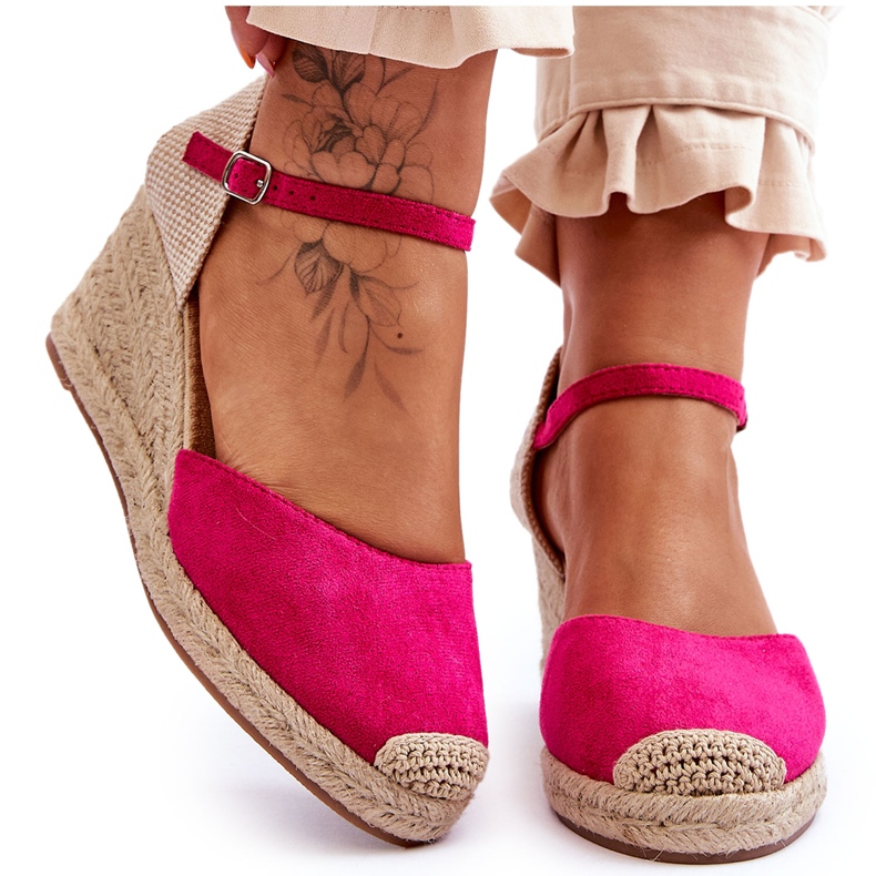Espadrillas con zeppa in camoscio Cammer fucsia rosa