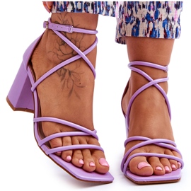 Sandali da donna alla moda in pelle Viola Primama Tacchi alti
