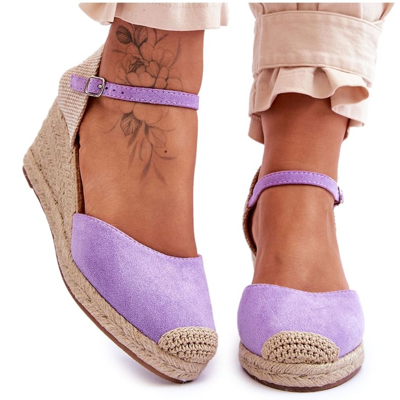 FJ1 Espadrillas in camoscio Sandali con zeppa Viola Cammer