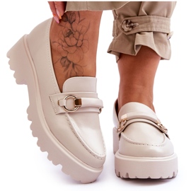 FJ1 Mocassini Donna in Pelle Beige Camerin