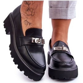Mocassino In Pelle Con Decorazione Plateau Black Glory nero