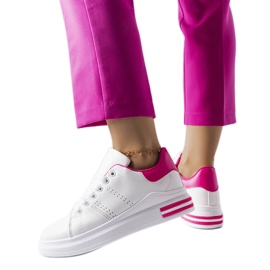 Sneakers bianche con un accento rosa di Davisson bianca