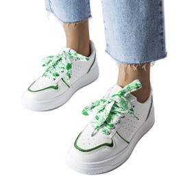 Sneakers bianche legate con nastro Pryor bianco