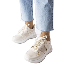 Sneaker multitessuto beige di Caya