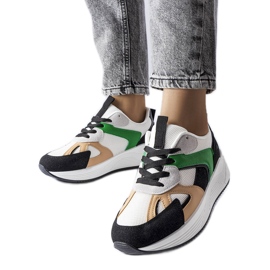 Sneakers nere realizzate in materiali misti di Riel bianco