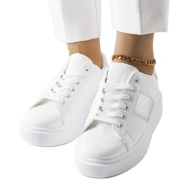 Sneakers bianche con striscia argentata di Aurélie bianco