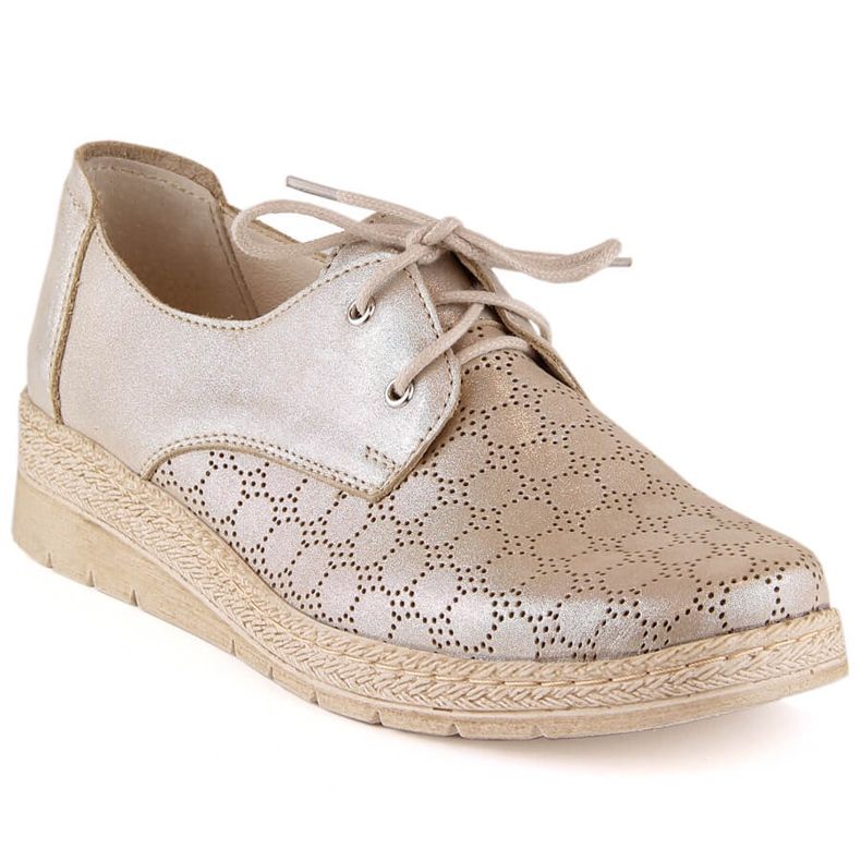 Scarpe da donna comode in pelle dorate Helios 401 d'oro