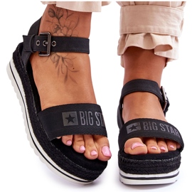 Sandali con plateau comodi da donna Big Star LL274870 neri nero