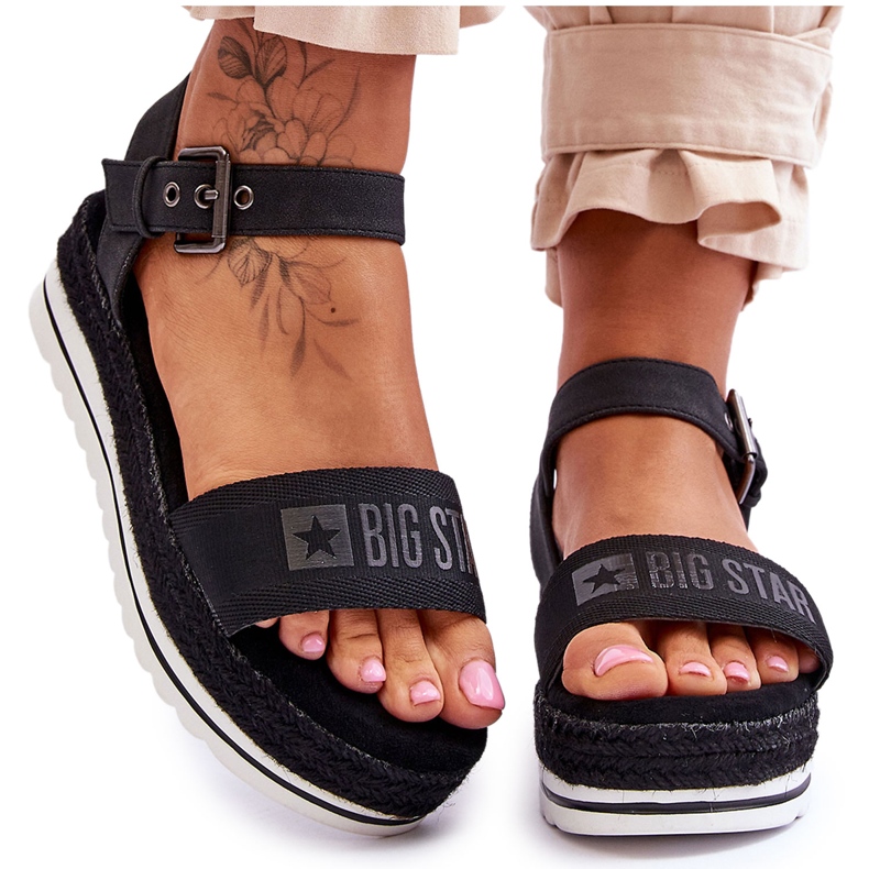 Sandali con plateau comodi da donna Big Star LL274870 neri nero