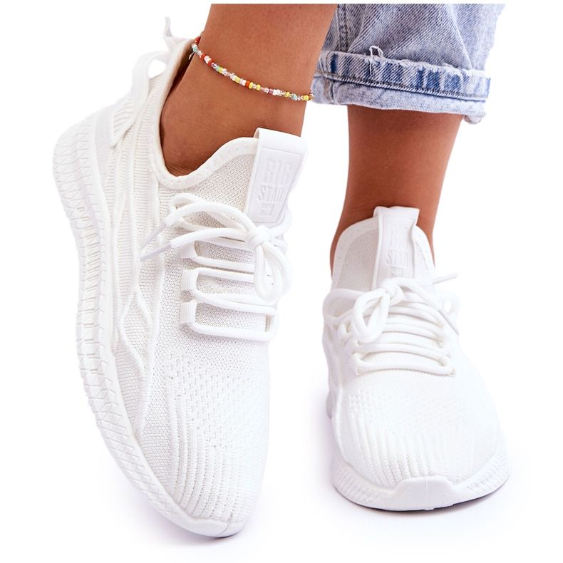 Sneakers senza lacci da donna Big Star LL274712 Bianche bianca