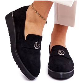Vinceza Mocassini con zeppa bassi in camoscio da donna Black Synthia nero