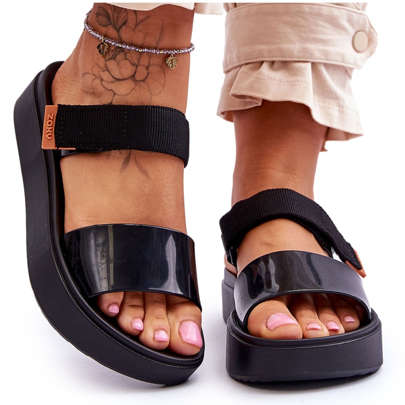 ZAXY Sandali vegani con velcro HH285282 Nero