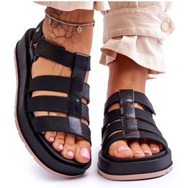 ZAXY Sandali Vegani da Donna con Velcro JJ285017 Neri nero