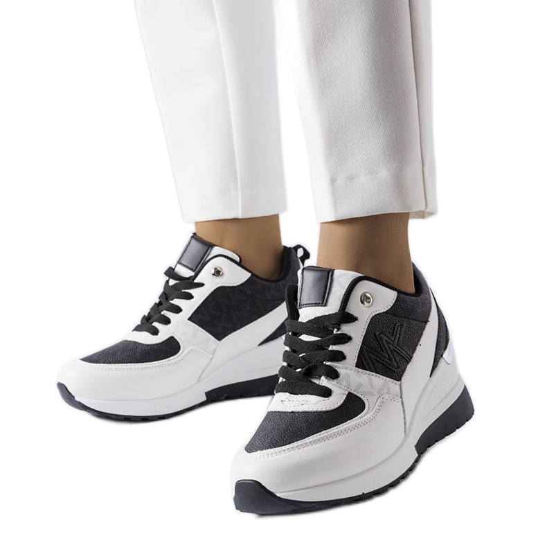 BM Sneakers con zeppa bianche e nere di Gaetane bianca