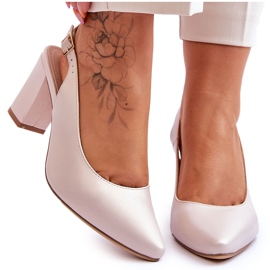 Comode Décolleté Sul Tacco Sergio Leone SK162 Beige Perlato