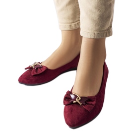 Jetté ballerine a punta bordeaux rosso
