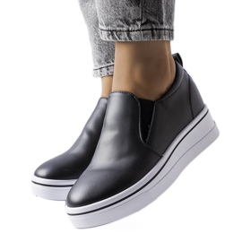 BM Sneaker slip-on con zeppa di colore nero di Francoeur